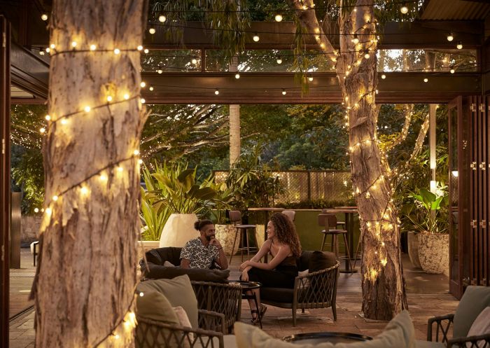 Couple in courtyard, Byron Bay Wellness, Byron Bay, North Coast - Credit: Byron Bay Wellness
