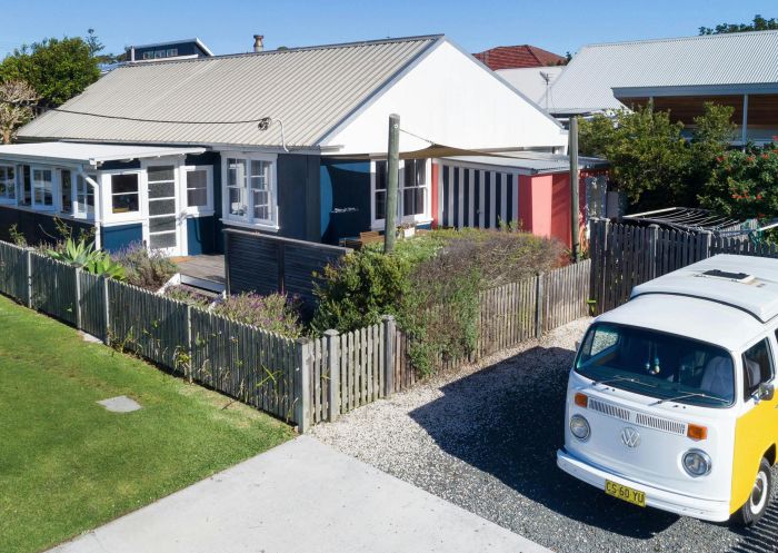 Exterior view of beachouse with Kombi van at Avalon Cottage, Currarong  